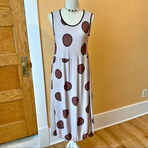 NAYA Brown Large Polka Dot Maxi Dress Size S/M